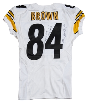 2012 Antonio Brown Game Used and Signed Pittsburgh Steelers Jersey (Antonio Brown LOA & PSA/DNA LOA)